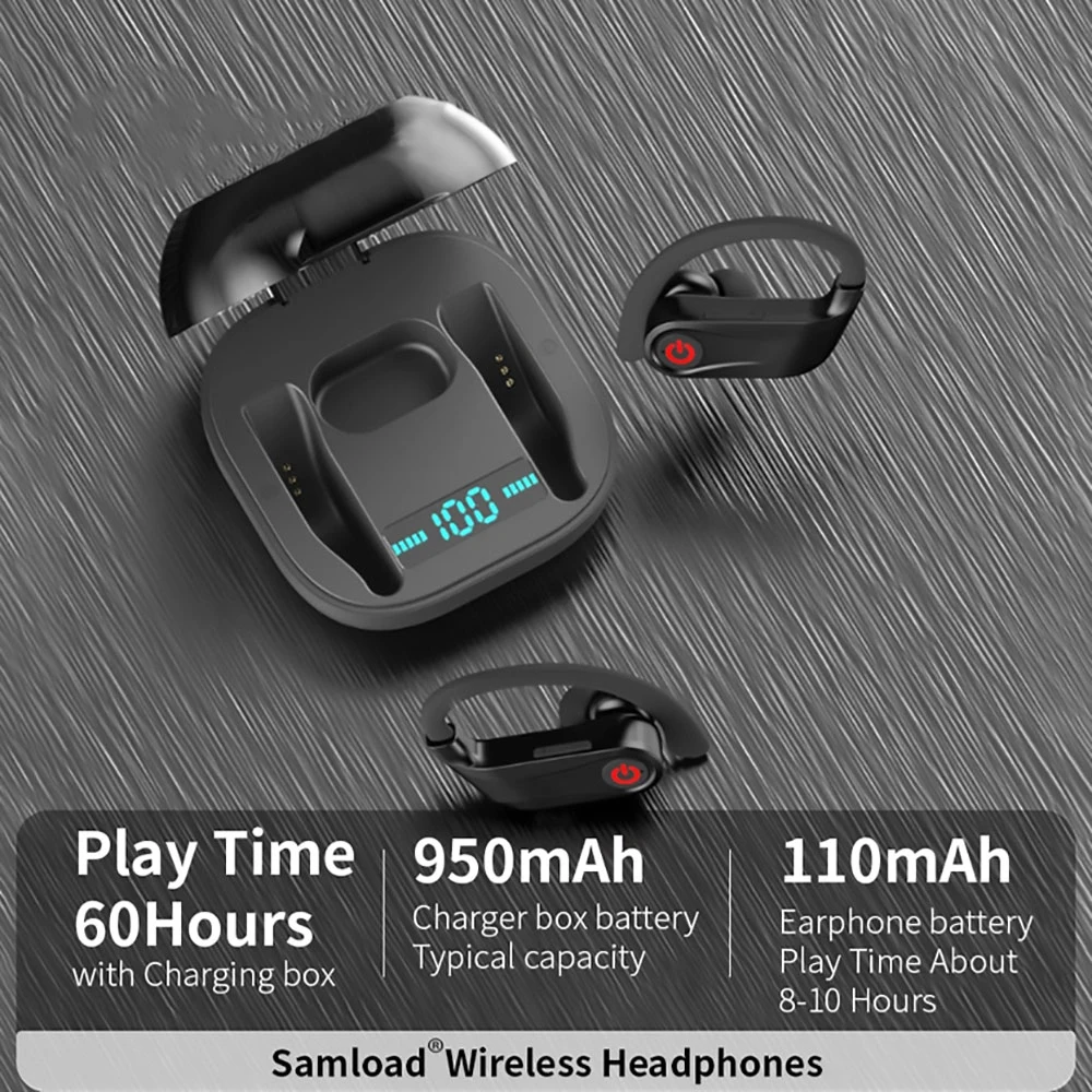 Bluetooth наушники Q62 водонепроницаемые с цифровым дисплеем|Наушники и гарнитуры| |