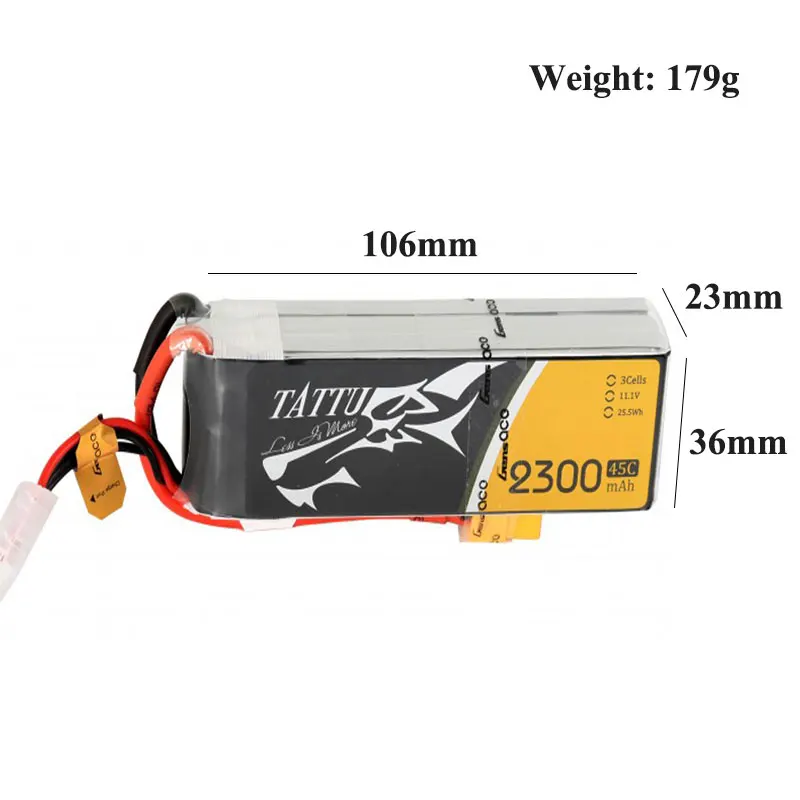 Tattu-bater&iacute;a Lipo 3S 4S11.1V 2300 V 45C XT60, 14,8 mAh, enchufe para Dron, FPV, Marco, helic&oacute;ptero, avi&oacute;n, accesorios para coche-1