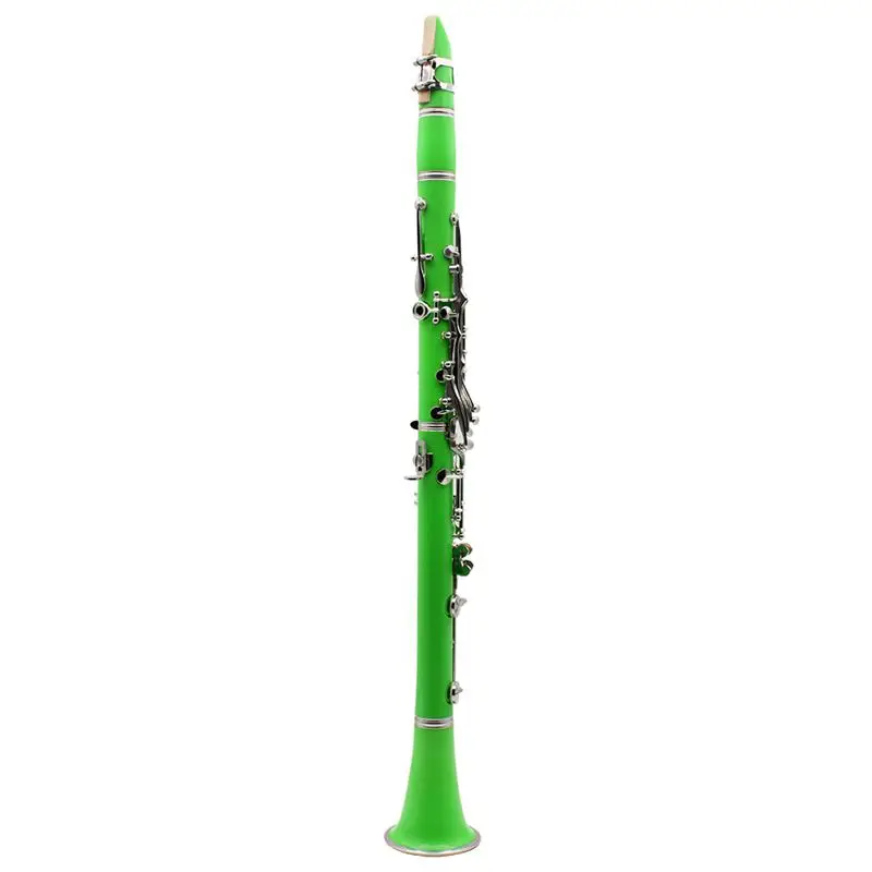 Green SLADE кларнет ABS 17 ключ bB ровное сопрано бинокулярный кларнет с смазка для пробки очистки тканевые перчатки 10 Тростников отвертка Reed Ca - Цвет: Green