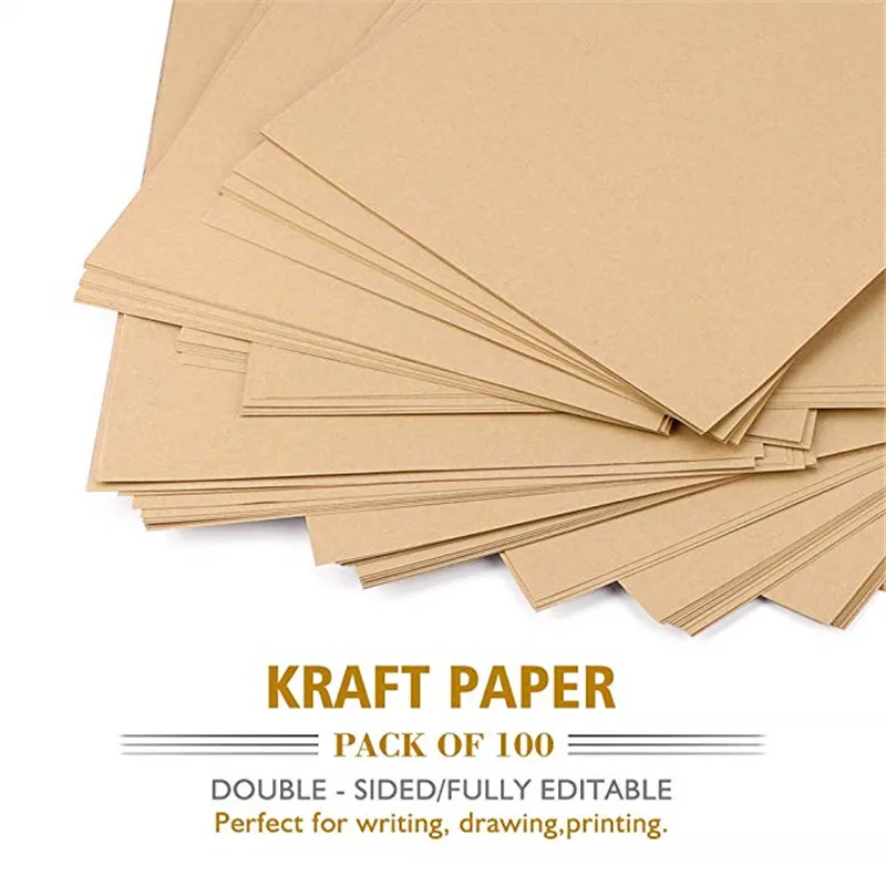 100 листов коричневая крафт бумага для письма 120GSM A4 Размер канцелярская рисования
