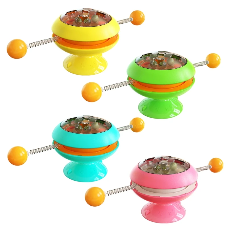

Funny Windmill Teasing Interactive Cat Toy Turntable Spring Teaser Stick Wand Catnip Ball Pet Puzzle