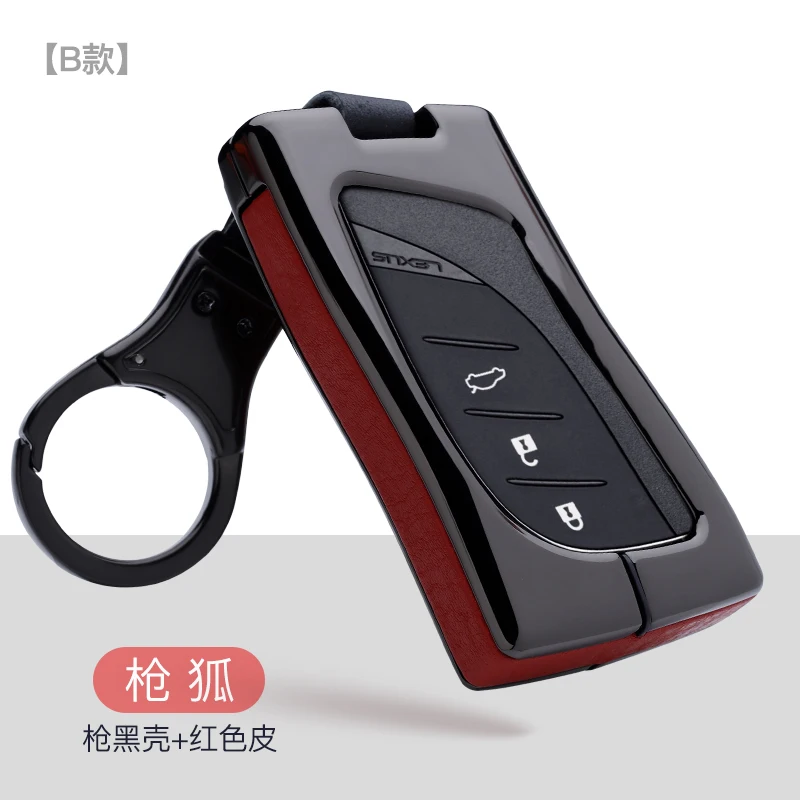 B-black red Цинковый сплав кожаный чехол для ключей автомобиля для Lexus ES/RX/NX/RX200t nx200 ES300h ES350 ES200 ES260 LS350 LS500h защита автомобиля-Стайлинг - Название цвета: B-black red