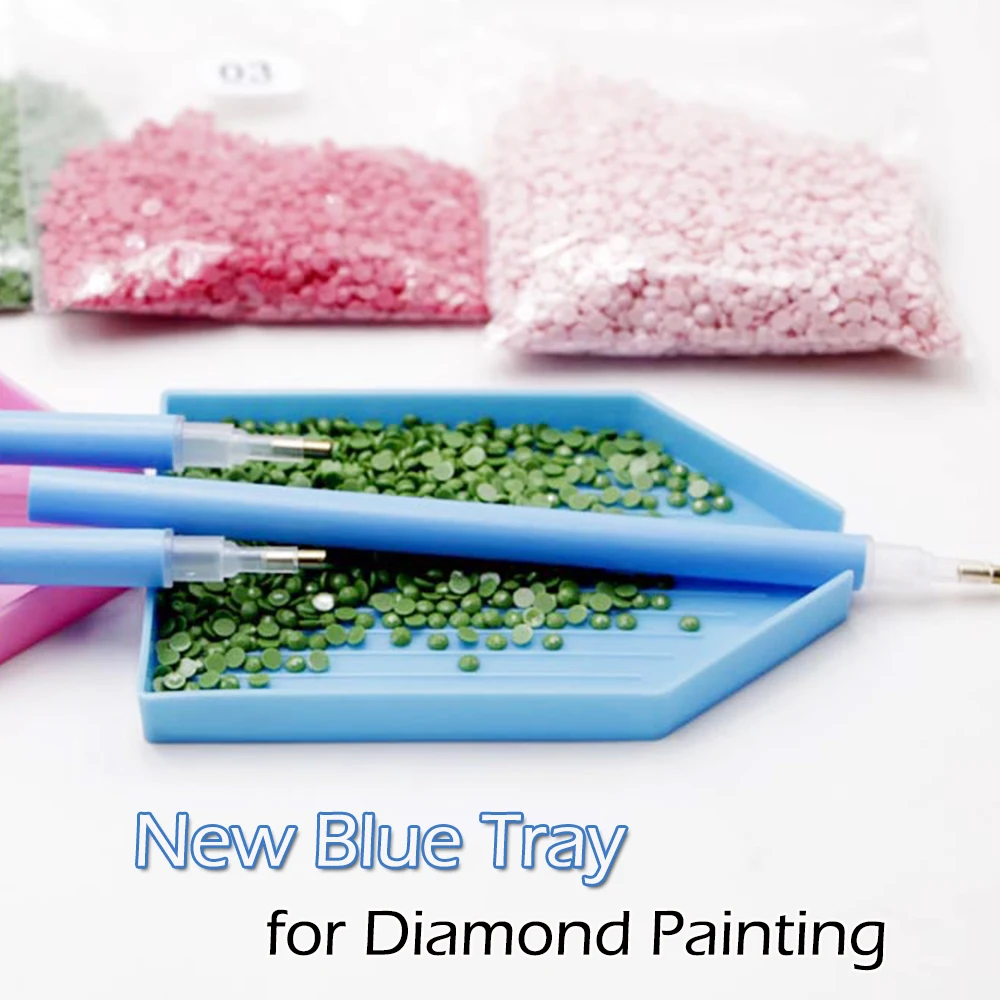 5D инструменты для вышивки картин со стразами новый синий лоток квадратных