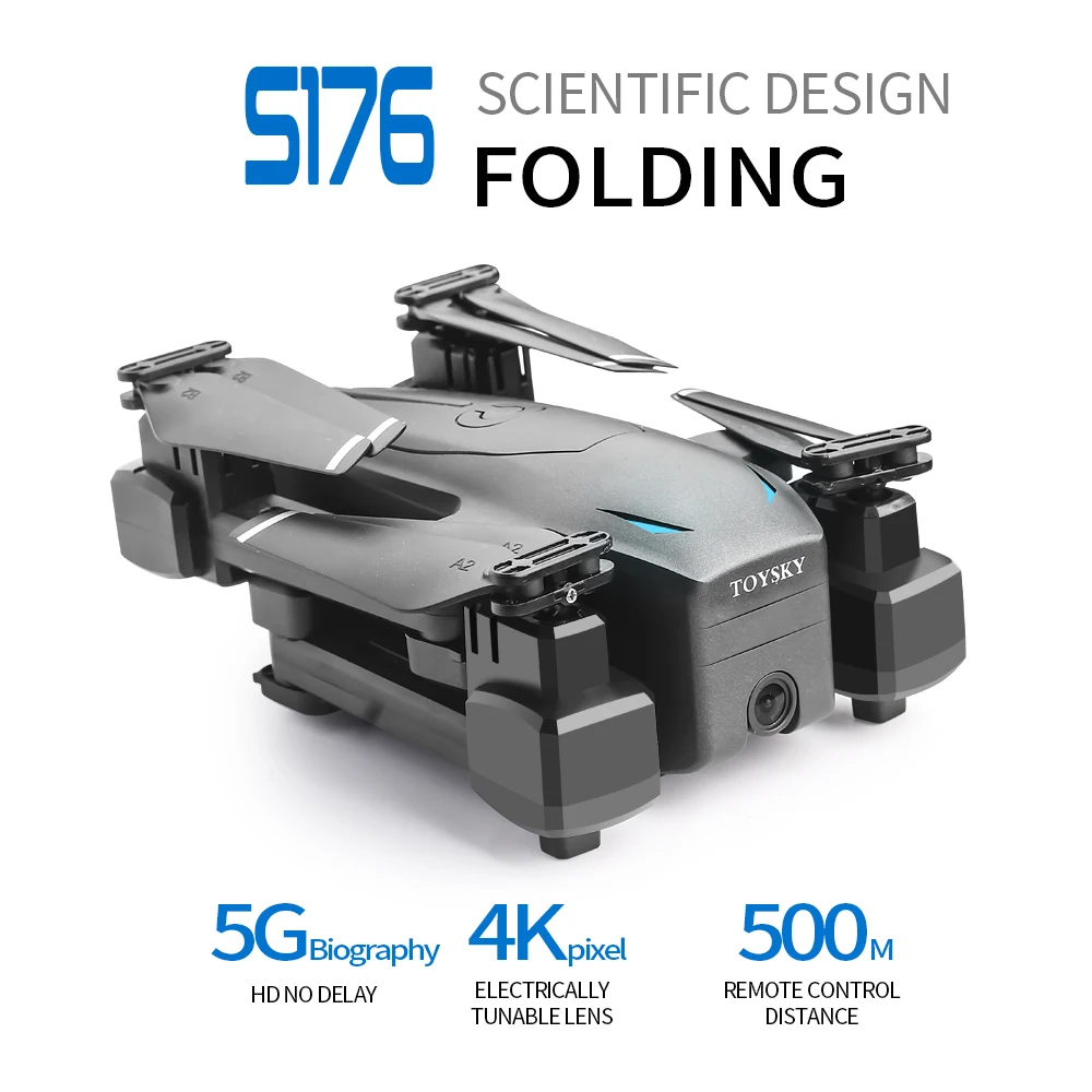 Бла (беспилотный летательный аппарат S176 GPS PRO Drone 2 4G/5G WI-FI FPV 4K ESC HD Камера Смарт Follow