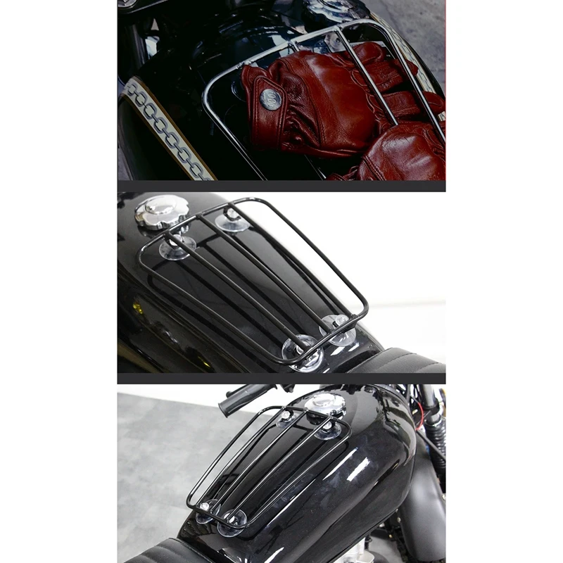 

Motorcycle Oil Fuel Tank Luggage Shelf Rack Steel Rear Fender Rack Luggage Bracket with Sucker
