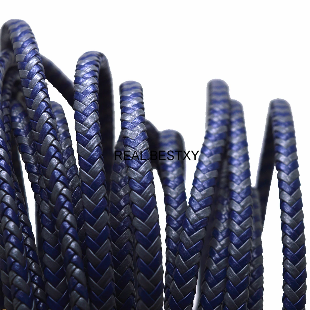 1 м/лот прибл. 6*4 мм коричнево серая кожаная веревка из супер волокна плетеная для