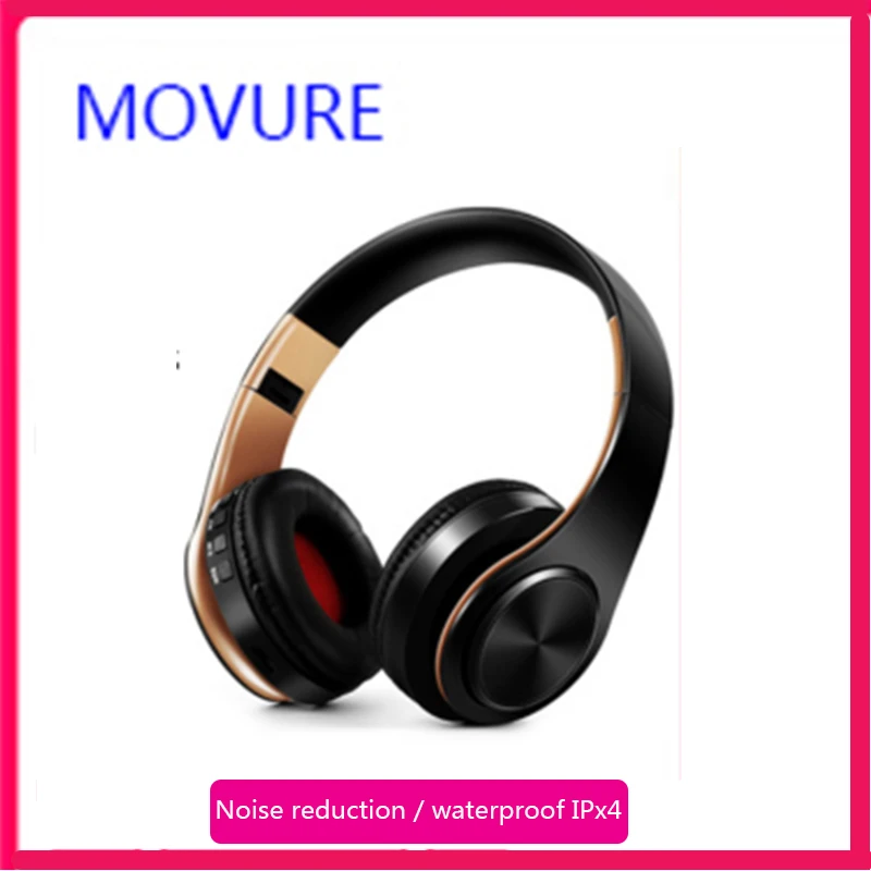 Беспроводная Bluetooth гарнитура повязка карамельный цвет пара стерео складные