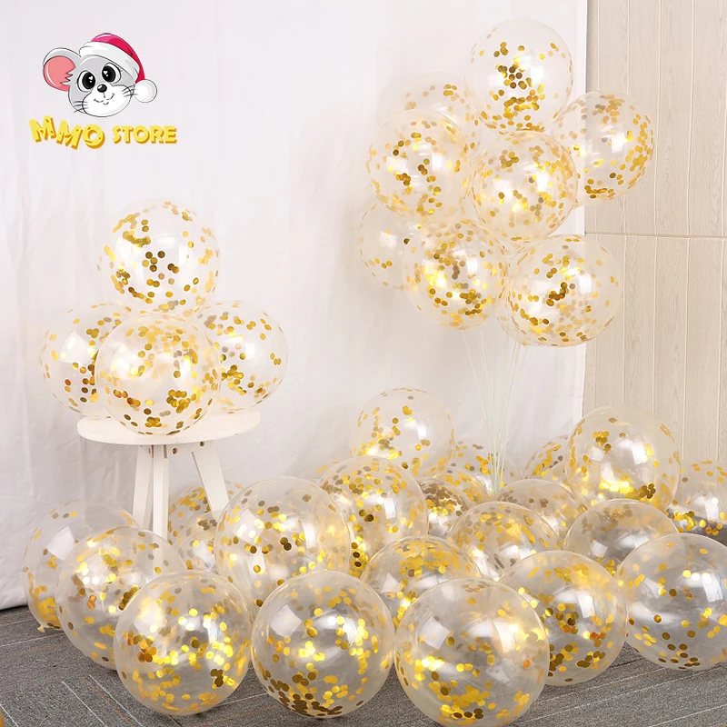 12-дюймовые золотые блестящие Прозрачные Шары хромированные металлические