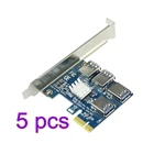 5 шт., Райзер-карта PCIE PCI-E PCI Express, от 1x до 16x1, 4 слота USB 3,0 для майнинга биткоинов, WinXPWin7 8 10