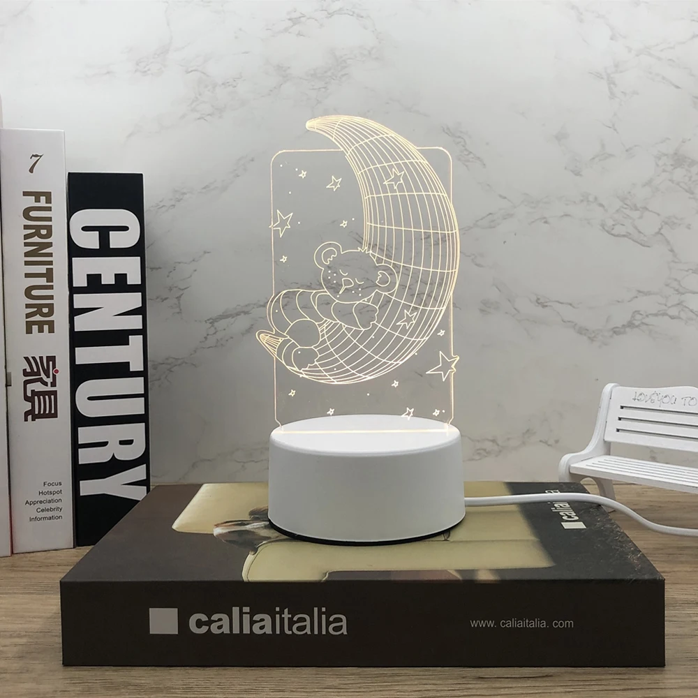 

Acrylic Lamp 3D stereo Night light Small Table lamp Bedside lamp LED Birthday Festival Valentine's Day gift Children Decorate