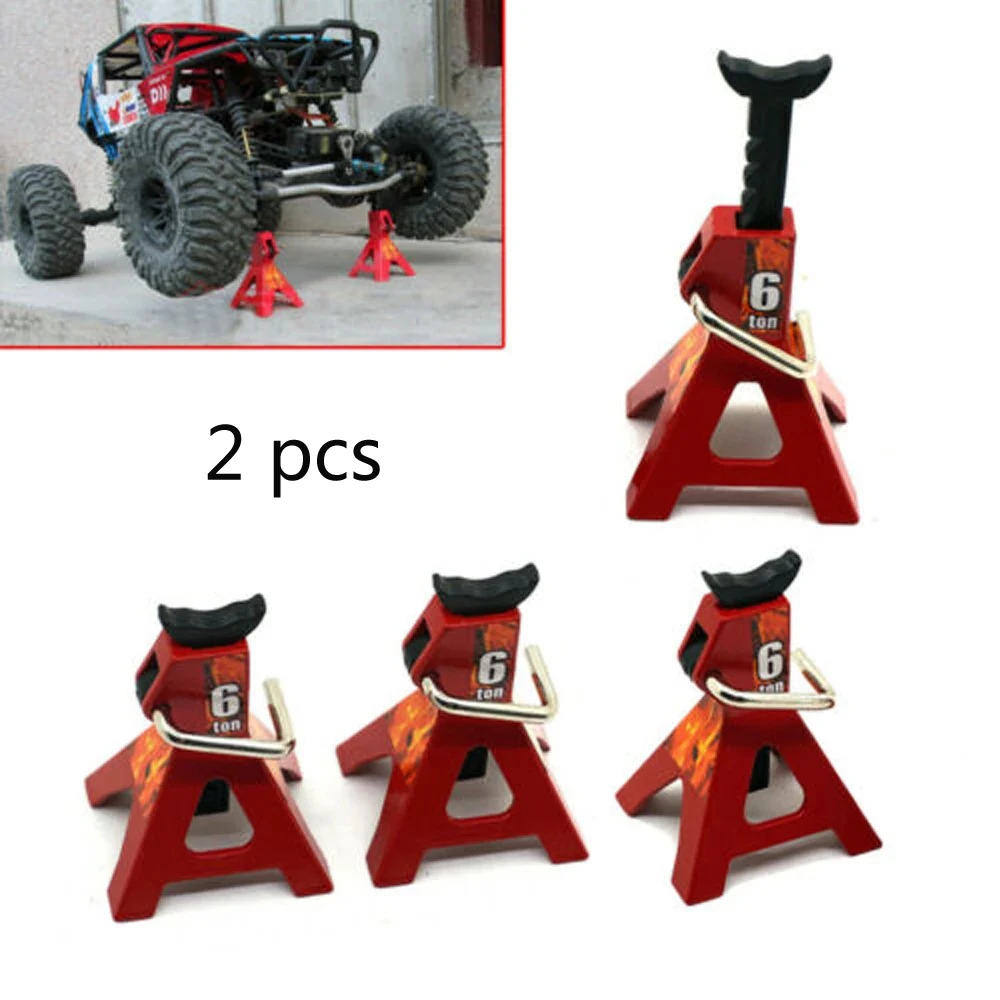 

2pcs Metal Adjustable Jack Stands for 1/10 Axial SCX10 Wraith TRX4 D90 RC Crawlers
