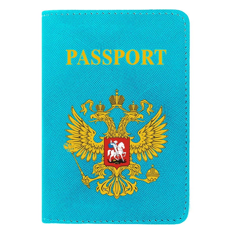 

Personality Passport Cover High Quality Leather Russian Badge ID Organizer Card Passport Holder Case