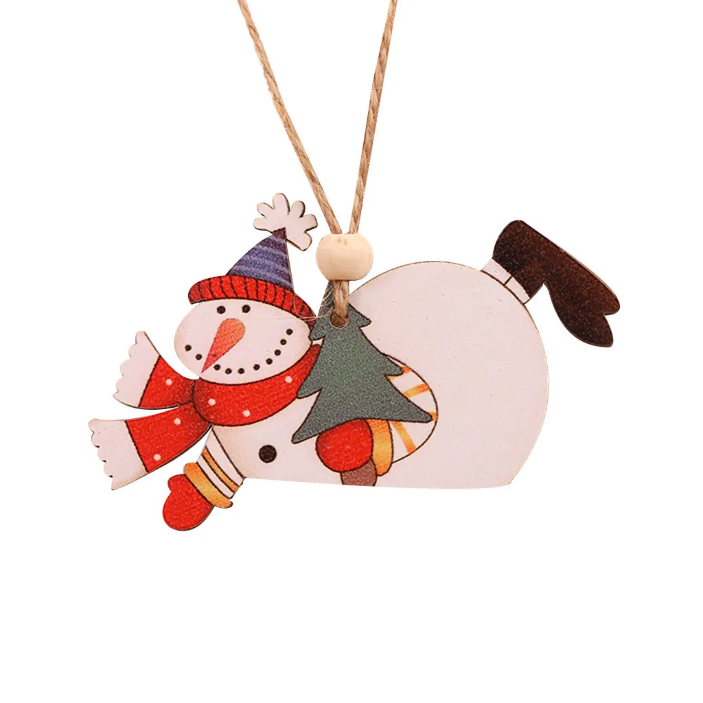 2 шт. деревянная подвесная Рождественская Фигурка Санта Снеговик Декор