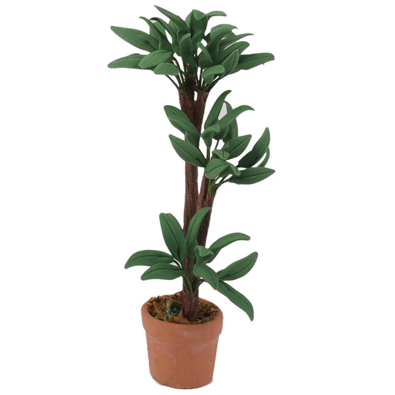 

Dollhouse Miniature Pot Green Leafed Plant Garden decoration