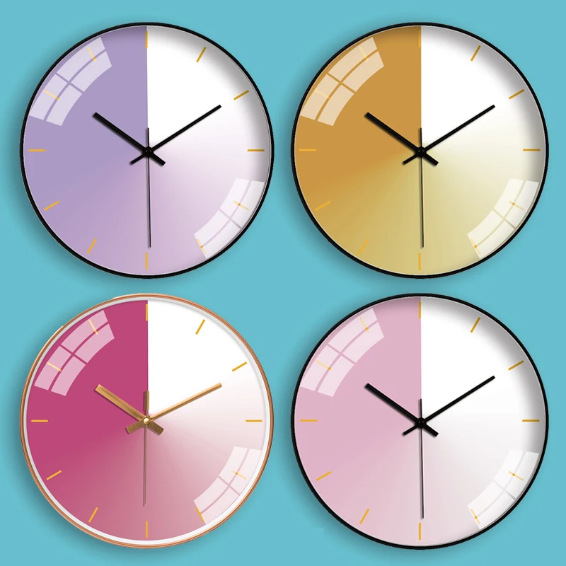 Настенные часы в скандинавском стиле бесшумные Роскошные однотонные настенные