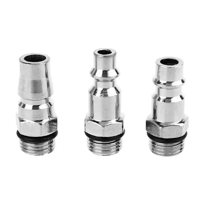 

3PCS Heavy Duty Air Hose Fittings 1/4 NPT Tools Plug Compressor Quick Coupler US JP EU Type Set D7WA