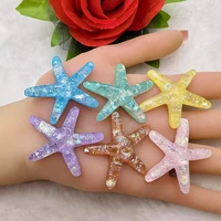 3545mm 10pcs resin sequins one piece starfish accessories childrens hairpins resin accessories fashion jewelry accessories