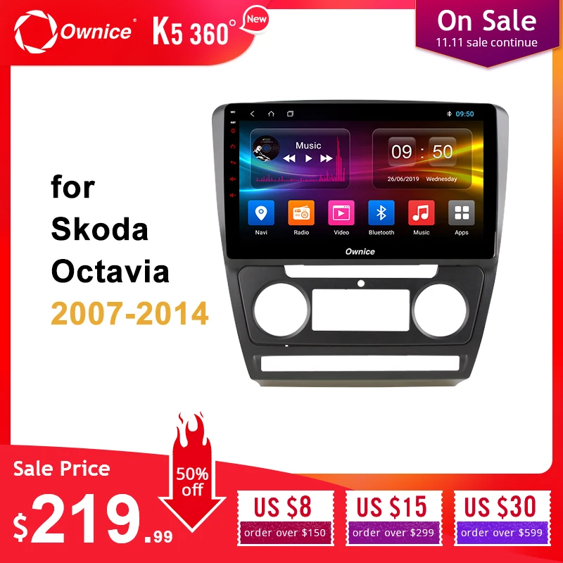 Ownice Восьмиядерный Android 9,0 автомобильный dvd DSP SPDIF gps Navi k3 k5 k6 для Skoda Octavia A5 2007 2008 2009- 4G 360 Panorama