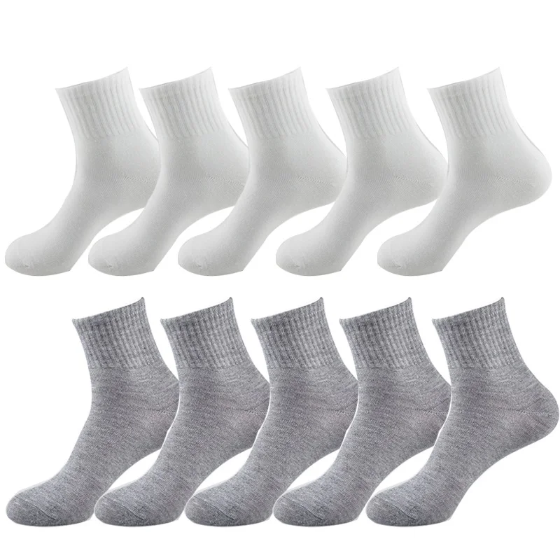 10pair Women Socks Breathable Ankle Socks Solid Color Short Comfortable High Quality Cotton Low Cut Socks Black White Gray
