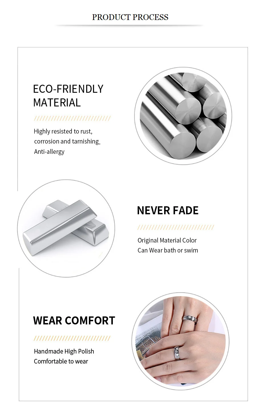 Vnox Elegant Couple Rings For Women Men Stainless Steel Wedding Bands AAA CZ Stones Trendy Anel Alliance Gift