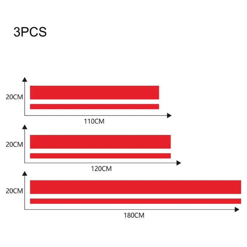 

3pcs Universal Car Art Decorative Stickers Classic Colors and Simple Durable Design Auto Covers Head Tail Styling Decals