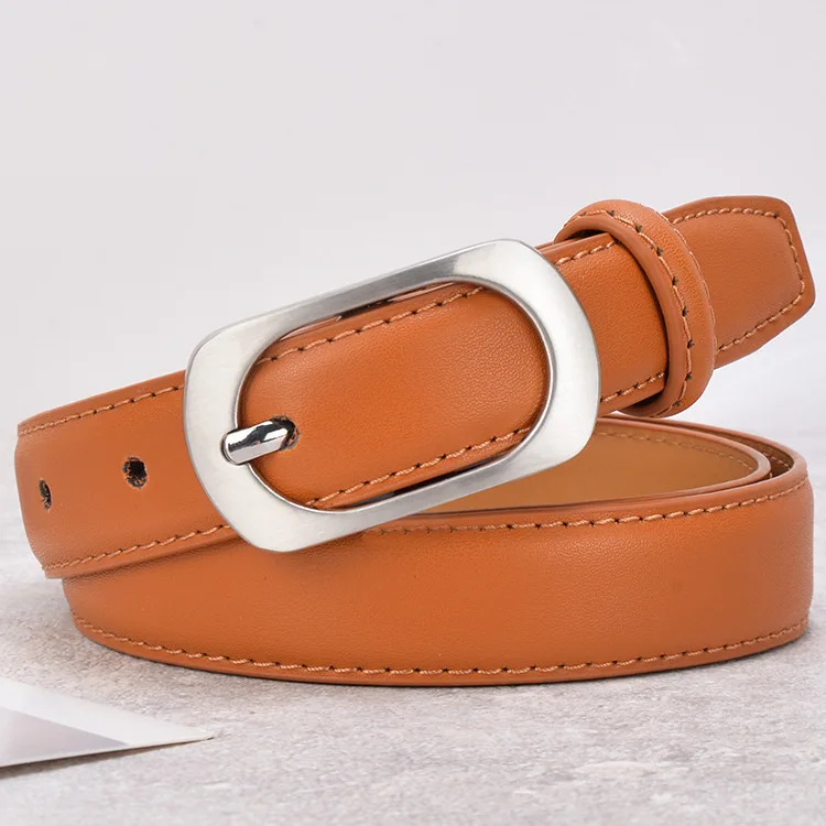 

New Belt Ladies Leather Fashion Simple Thin Belt Wild Ins Wind Decorative Jeans Belt