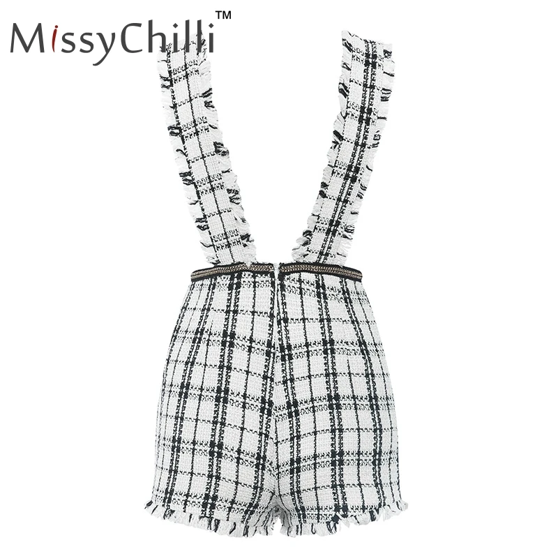 MissyChilli, сексуальная твидовая Осенняя юбка с высокой талией, юбка-брюки, женские трапециевидные клетчатые штаны, женские полосатые шорты, винтажные штаны