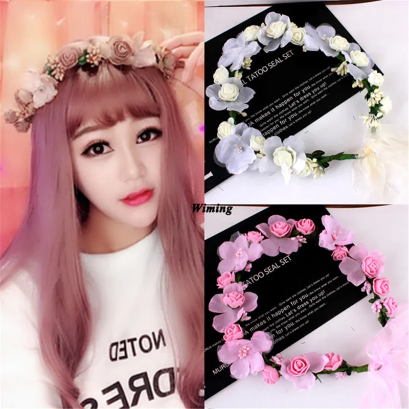 

rattan flower Headbands for girls women headwear party supplies Hair Accessories bridal Floral Headbands flowers Wreath