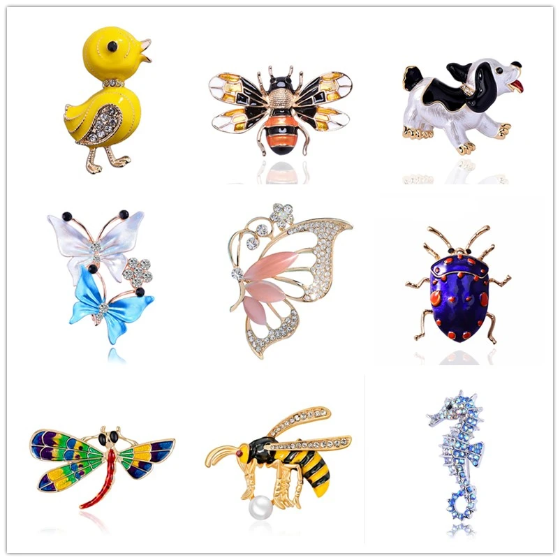 Брошь в виде лягушки собаки бабочки женская модная брошь значок аксессуары для