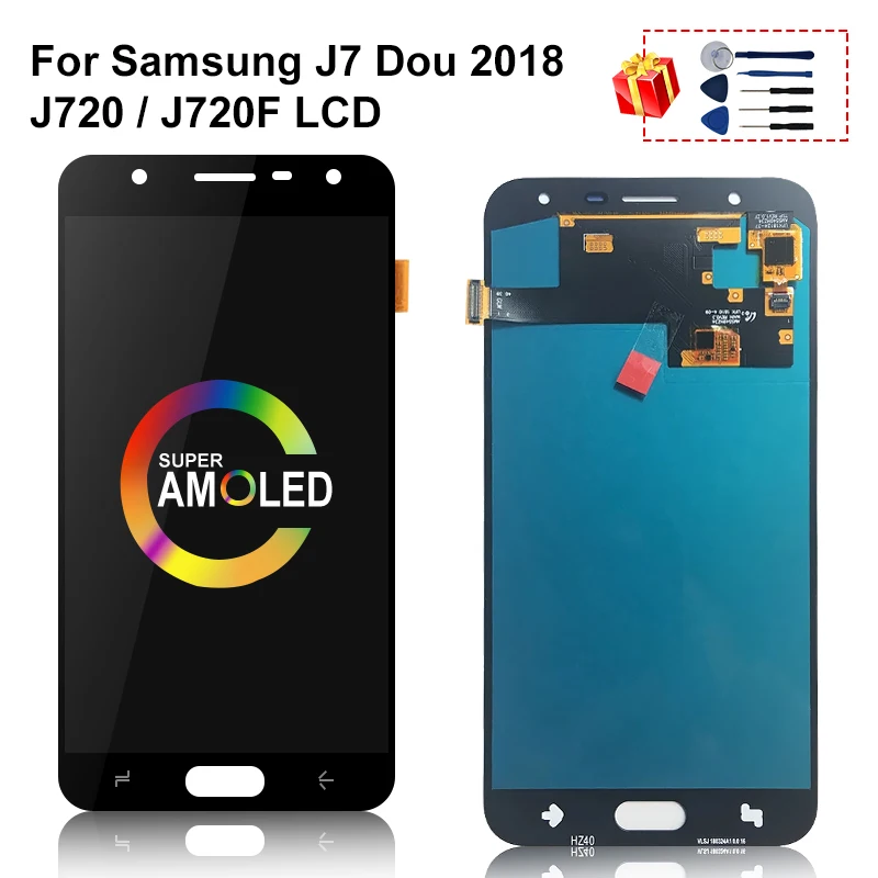 Сменный сенсорный ЖК экран AMOLED для SAMSUNG Galaxy J7 Duo 2018 J720 J720|Экраны мобильных