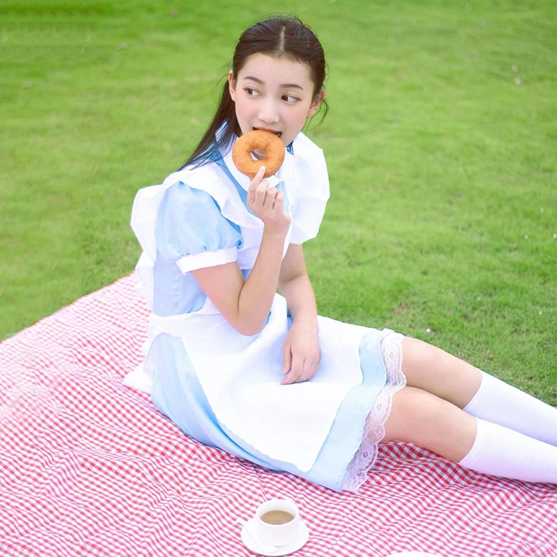 Для взрослых и детей аниме Алиса синее платье горничной мечта Женский костюм