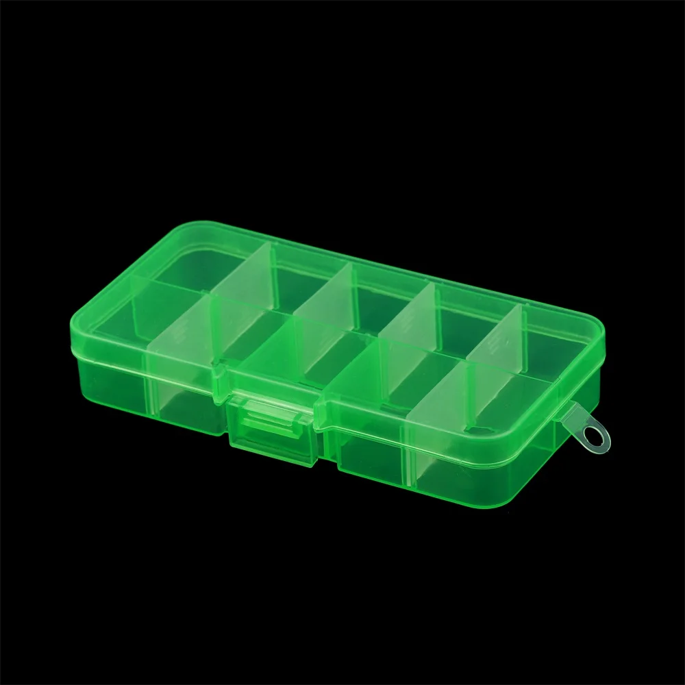 

10 Slots 12 Color Plastic Storage Jewelry Box Compartment Adjustable Container for Beads Earring Box Jewelry Rectangle Box Case