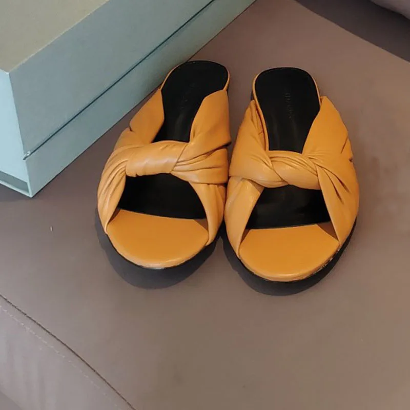 

Genuine Leather Women's Sandals Brand Fashion Female Shoes Summer Bow Sandals Shoes Women Flip Flop Chaussures Femme