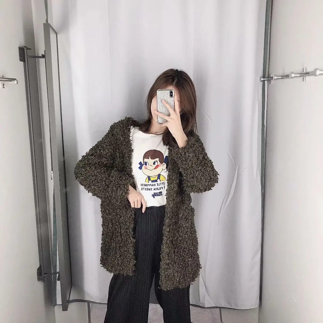 2019 осень и зима новый женский с капюшоном длинным рукавом длинный участок