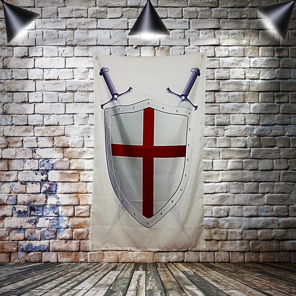 Masonic Knight Templar Flag Banner Wall Art Canvas Painting Hang on the wall 4 grommets Custom indoor decor Sword Shield | Дом и сад