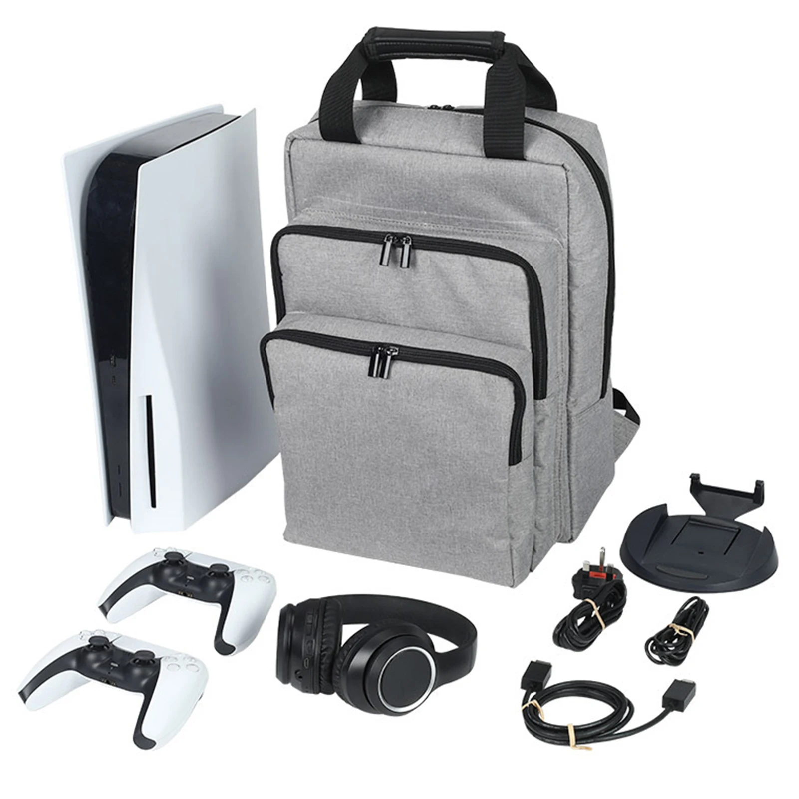 

Game Console Accessories Backpack Travel storage bag gray anti-scratch handbag backpack game handle accessories for PS5 for PS4