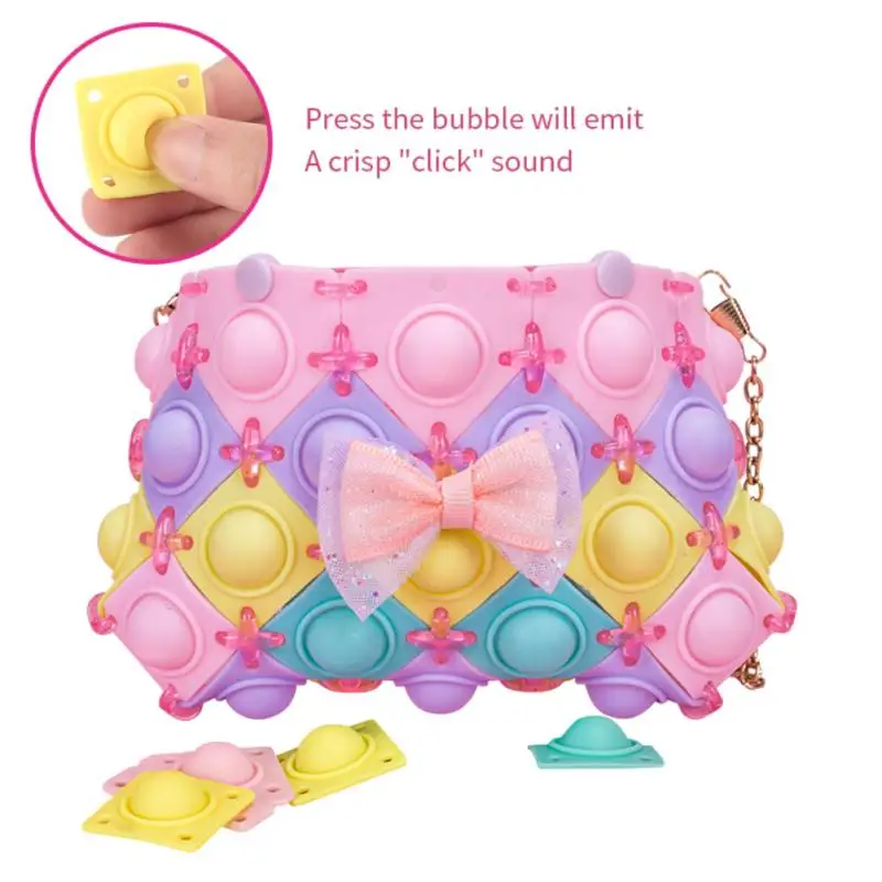 

DIY Assembled Small Change Messenger Bag Pops Its Soft Bubble Anti-Stress Fidget Toy Decompression Toy Vent Package