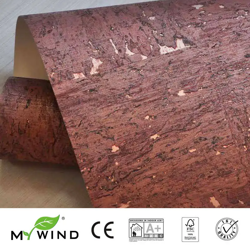 

Free Sample MYWIND New Design Red-Brown Style Bohemian Luxury Wallpaper Wholesale Living Home Cork Wallcoverings