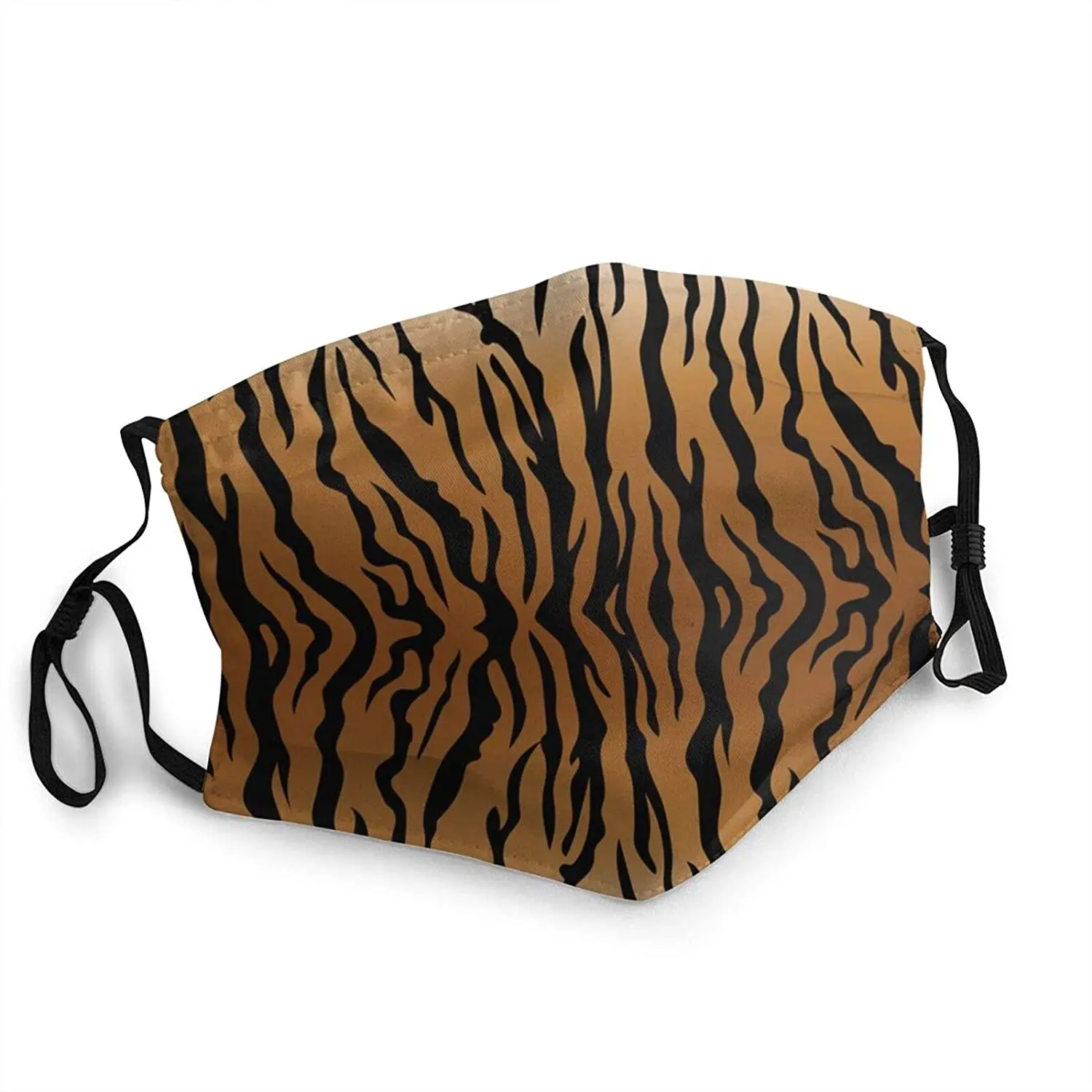 

Fashion Tiger Stripe Printed Mouth Covering Washable Reusable Fabric Face Mask with Filter