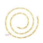 XP Jewelry-( 50 дюймов 60 см x 3 мм) тонкая Длинная цепочка Фигаро 3:1 для мужчин 24 k чистое золото модный Европейский стиль