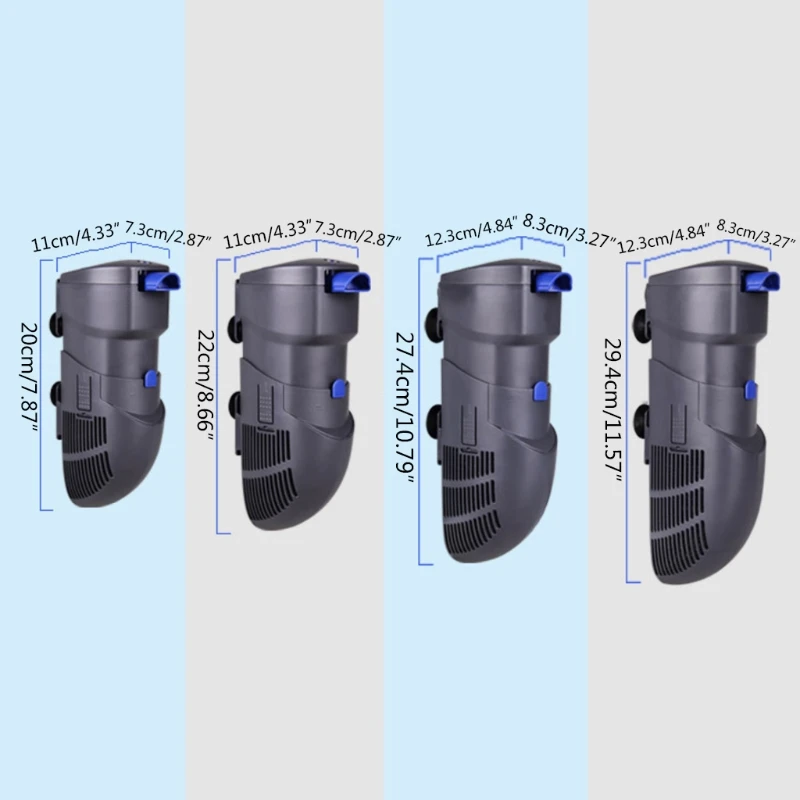 

6W 7.5W 10W 15W Fish Tank Water Purifier Aquarium Submersible Filter Pump with Suction Cups Accessories