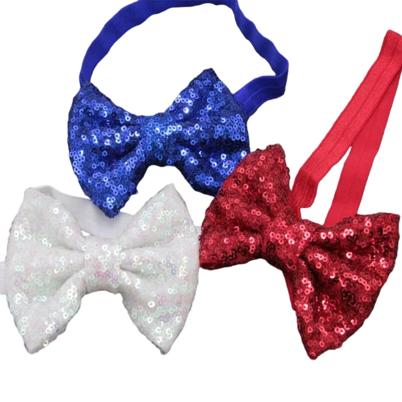 Эластичная повязка на голову с бантом 4 июля 10 шт./лот |