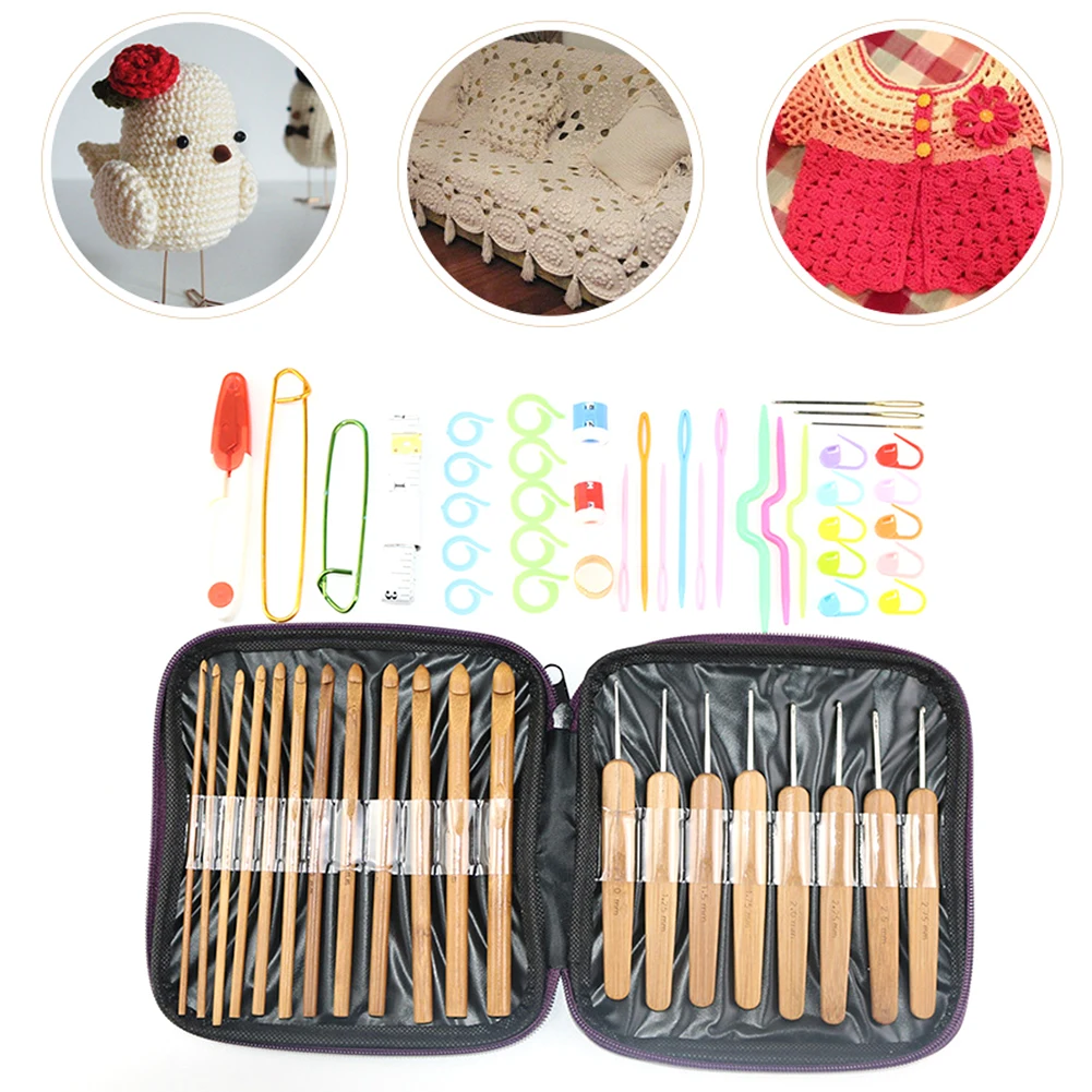 

Crochet Kit Handcraft Needles DIY Crafts Tools Stainless Steel Cross Stitch Knitting Yarn Sewing Hand Crochet Hook Set Kit