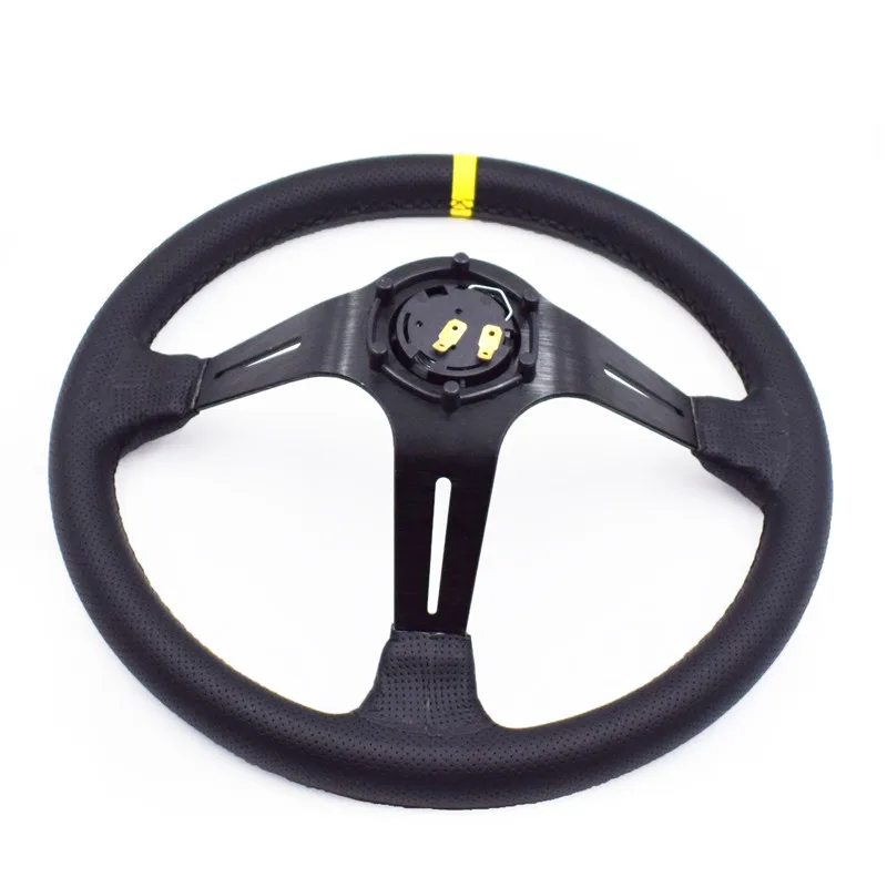 Автомобильный Стайлинг 350 мм руль из натуральной кожи гоночный дрейфующий тюнинг