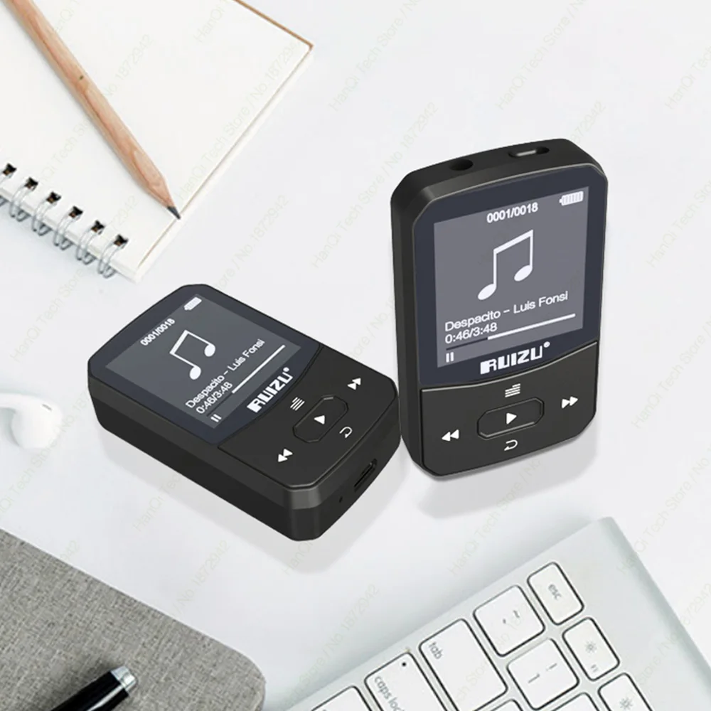Спортивный MP3 музыкальный плеер RUIZU X52 с Bluetooth мини-клипсой поддержкой TF-карты и