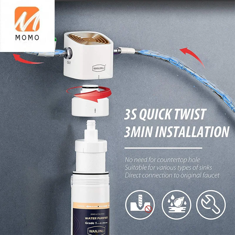 

Under Sink Water Filter System, 16K Gallons Ultra High Capacity Faucet Under Counter Water Filtration System Water Purifier