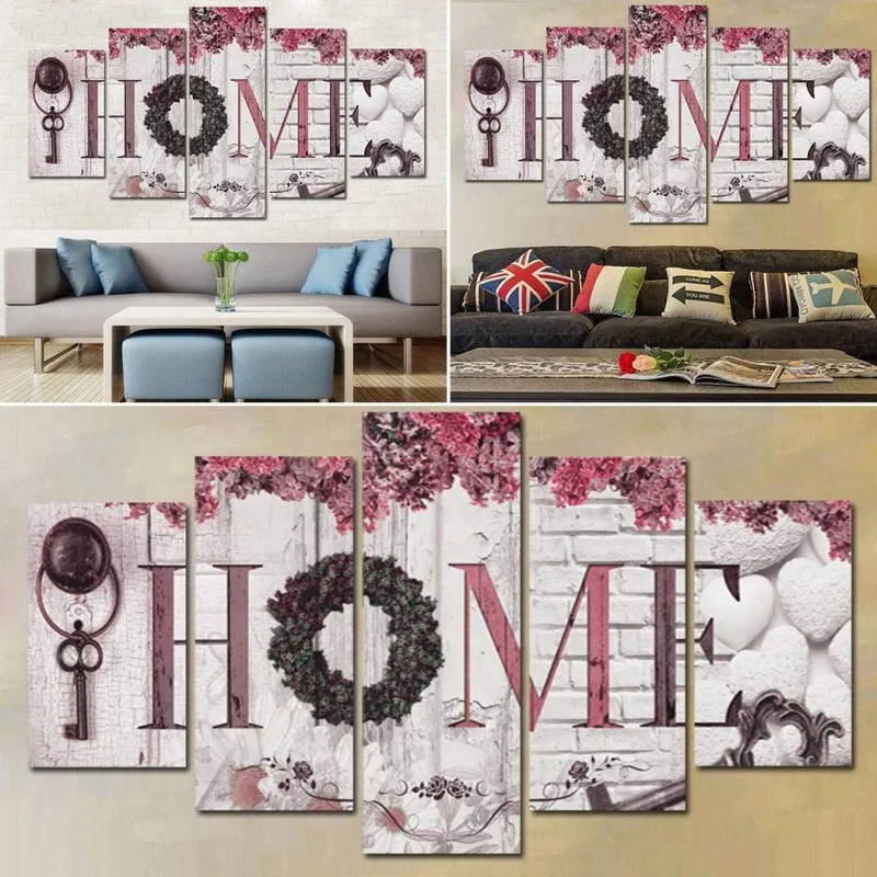 

5Pcs Concise Fashion Wall Paintings Home Letter Prints Photo Paintings Wall Art For Home Decorations Paintings