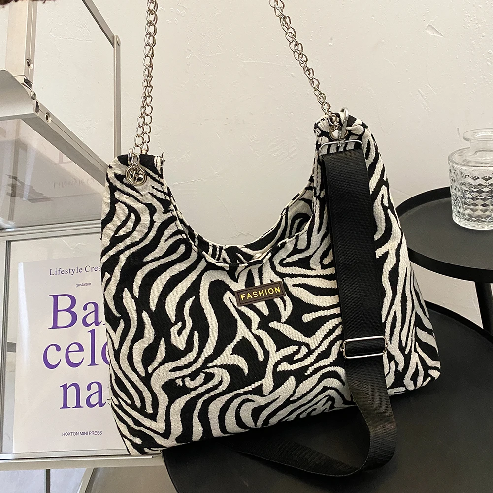 

Leopard Zebra Shoulder Bag for Women Handbags Designer Large Capacity Totes Luxury Plush Animal Messenger Fashion Bag Trendy
