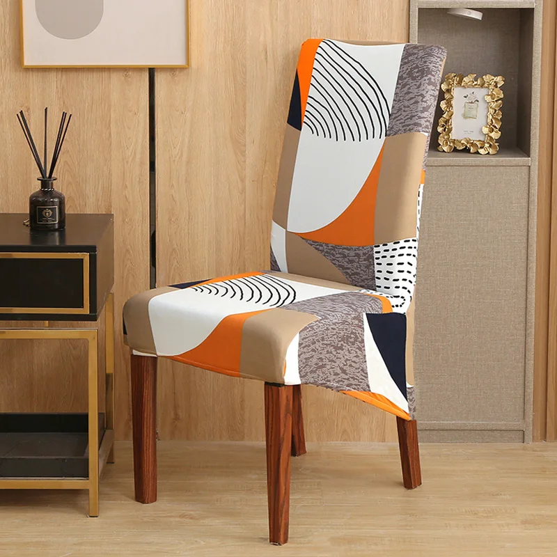 

Chair Cover XL Elastic Dining Printed Spandex Slipcover Protector Case Stretch Chair Cover for Kitchen Chair Seat Hotel Banquet