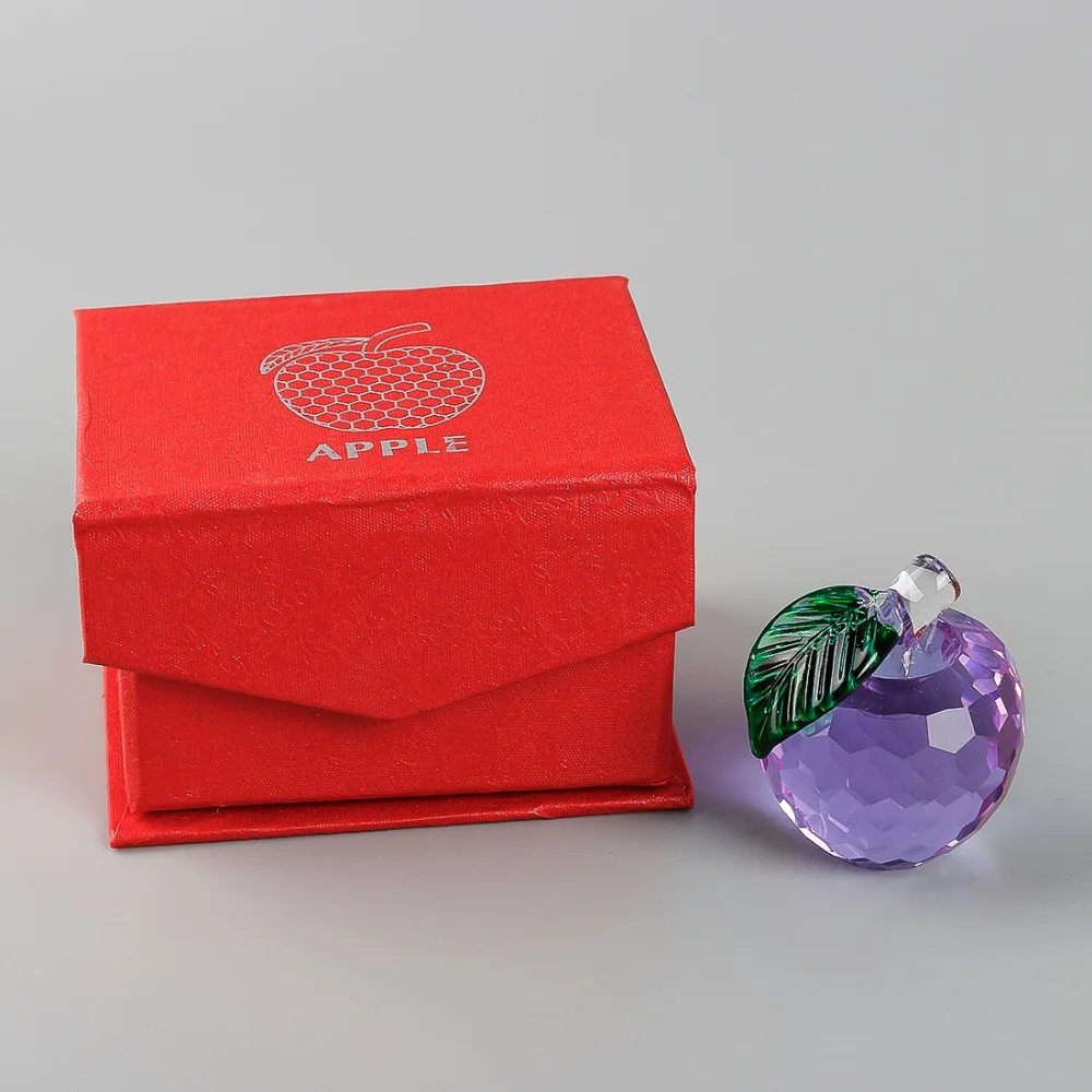 3D фиолетовые хрустальные пресс-Папы Глазурь Яблоко Статуэтка стекло свадебный